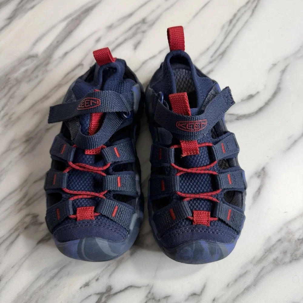Keen Hyperport H2 Sandals Kids Toddler Size 10 Blue Red Pool Hiking Outdoors